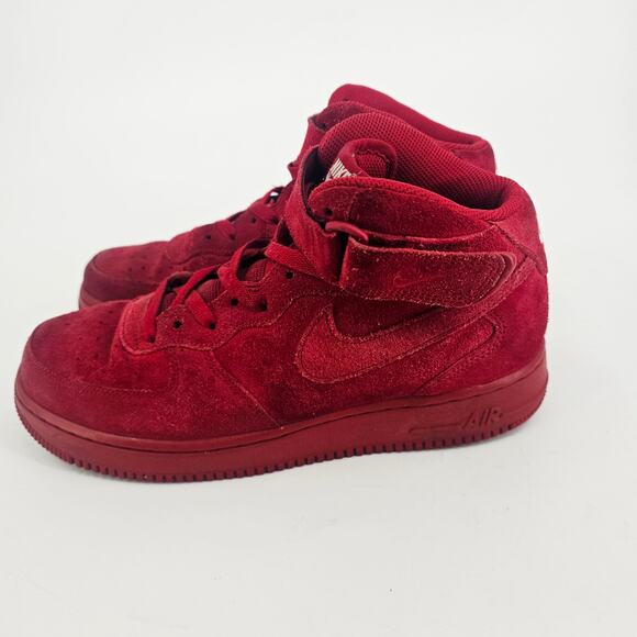 Nike Air Force 1 Mid '07 Red October Suede High Top Sneaker Mens 8.5 315123-609 - Picture 3 of 11